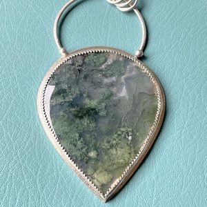Moss Agate Sterling Silver Necklace